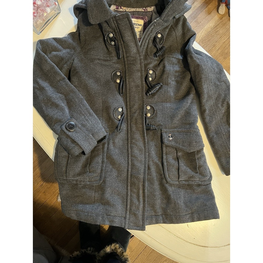 Teenie Weenie Bear‎ Rugby League Wool Duffle Coat Gray Toggle Hood 170/92A
